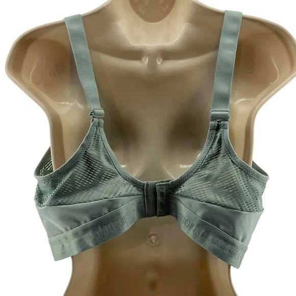 Glamorise No-Sweat Mesh Sports Bra Wirefree Jade Womens Size 38DD - Picture 6 of 7